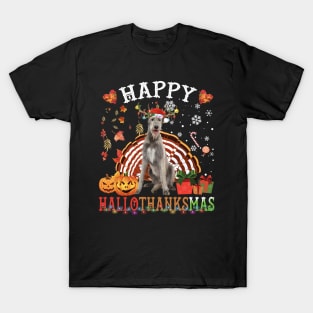 Halloween - Thanksgiving - Christmas Irish Wolfhound XMas T-Shirt